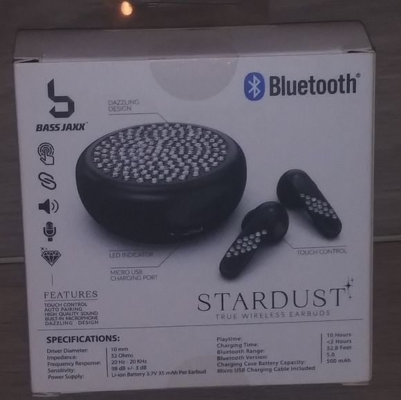 Stardust True Wireless Earbuds by Bass Jaxx - NWT - Rhinestones - Picture 3 of 7